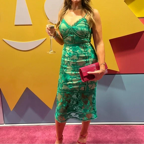 Lulu Deeply Cherish Green Lace Dress sz XS - Picture 9 of 11